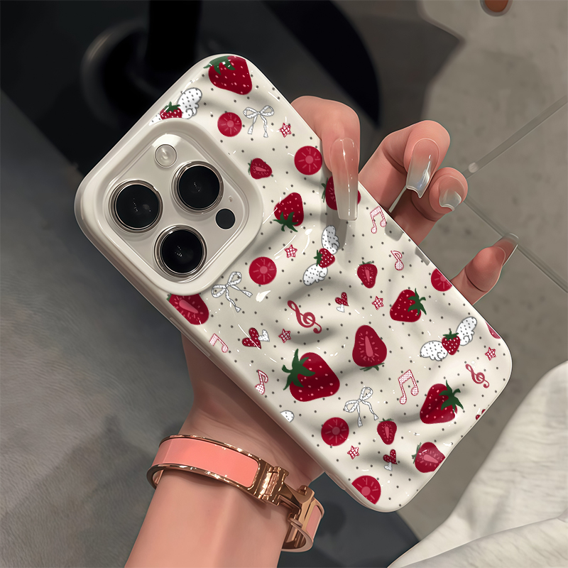 Strawberry Huller - Cute 3D Wrinkle Case For iPhone