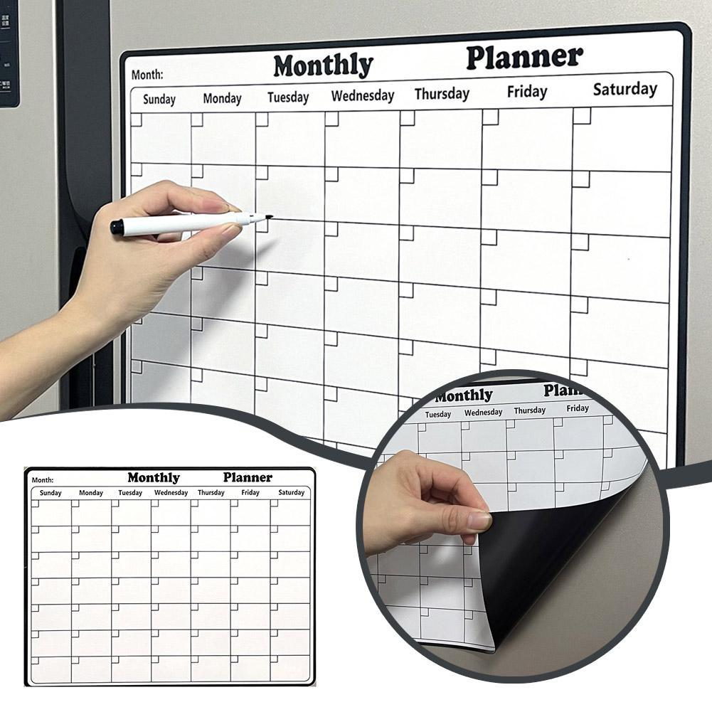 Meal Prep Planner - Stylish Magnetic Dry Erase Calendar Whiteboard