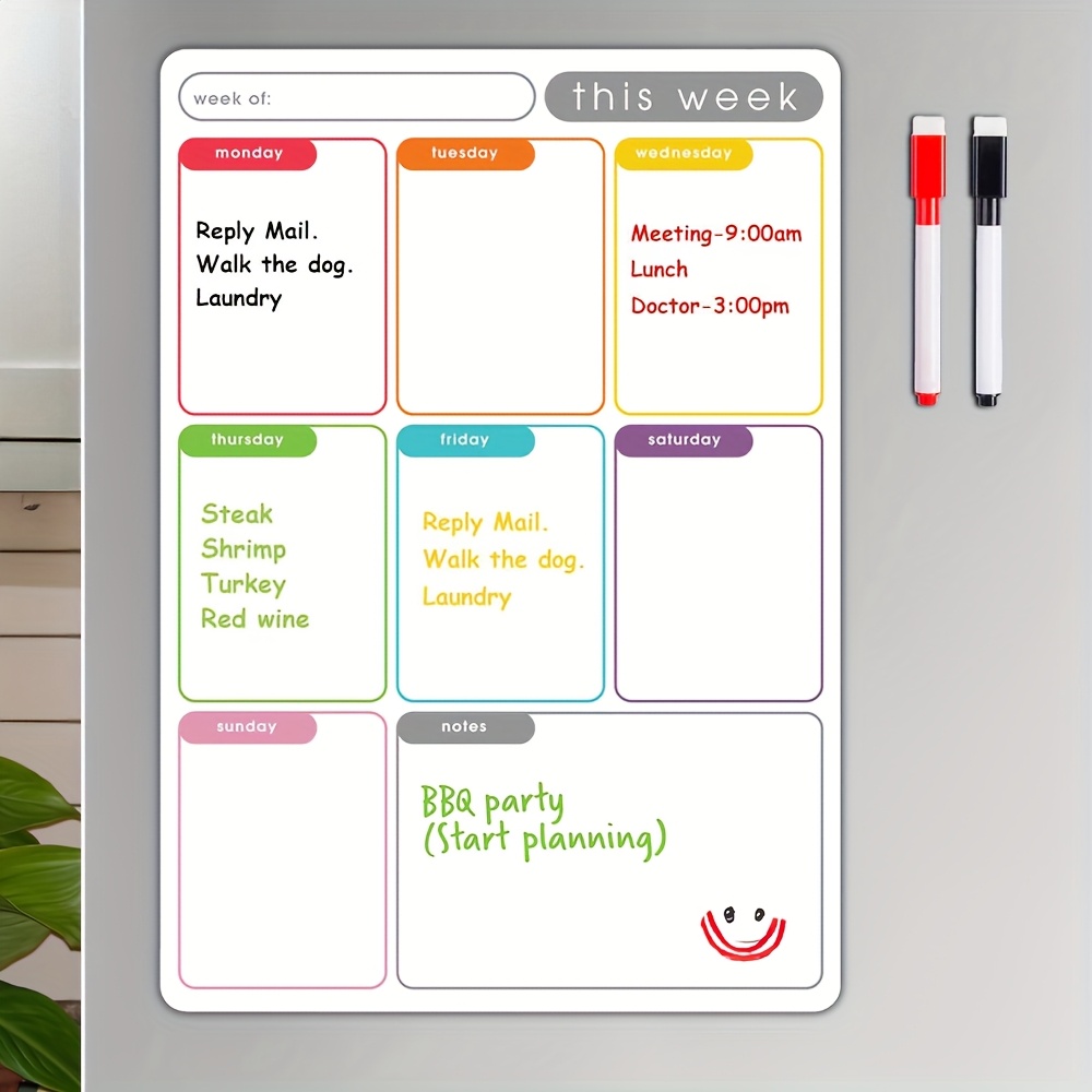 Meal Prep Planner - A4 Magnetic Weekly Planner, Erase Fridge