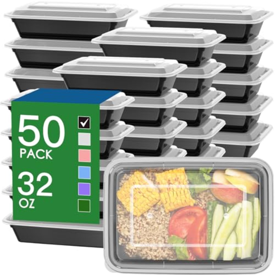 Meal Prep Easy - 50 Pack 100-Piece 32 oz Meal