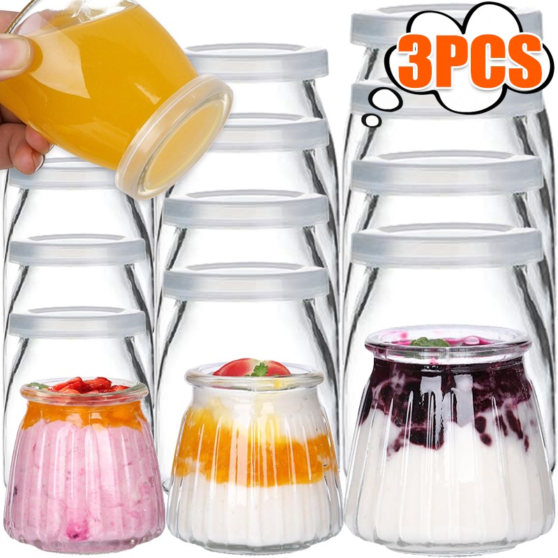 Meal Prep Yogurt - 100/150/200ML Glass Yogurt Jars Honey Pudding