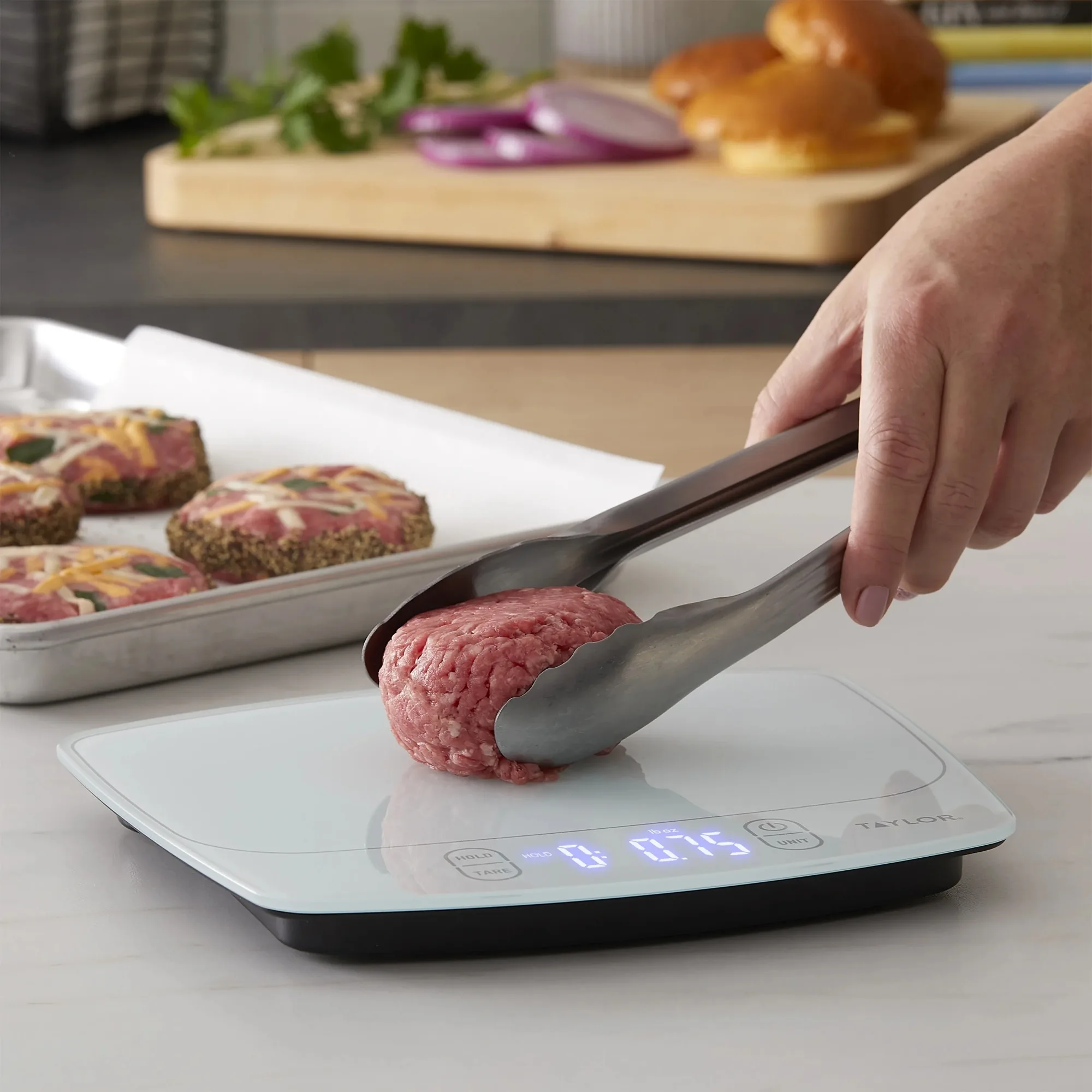 Meal Prep Easy - White Waterproof Digital Kitchen Scale, 11lb