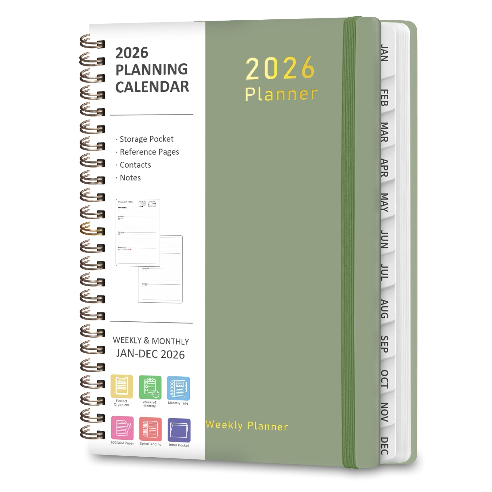 Meal Prep Planner - Jan-Dec 2026 Academic Planner, Weekly &