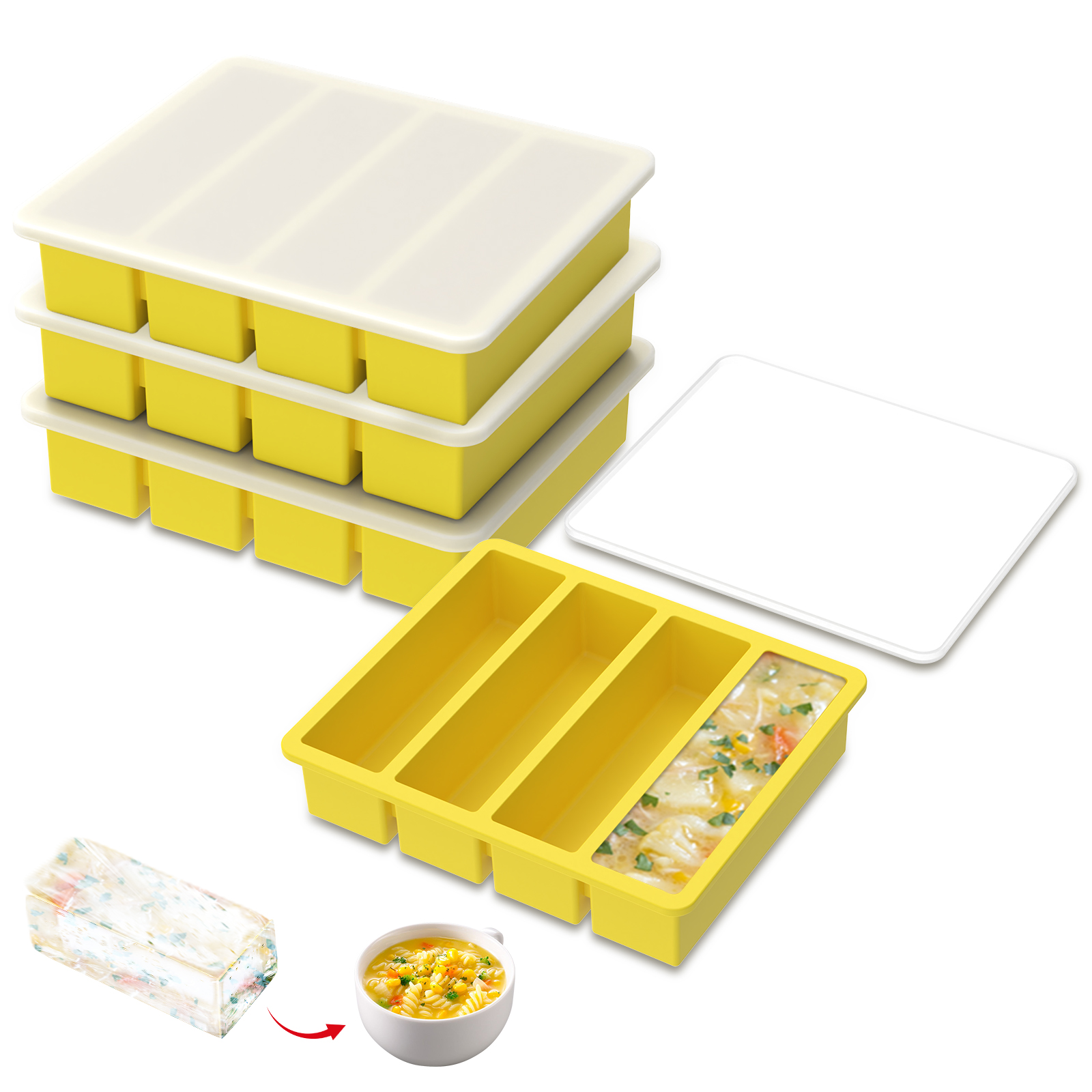 4 Pcs Silicone Freezer Molds E - огляд і ціна Meal Prep Easy