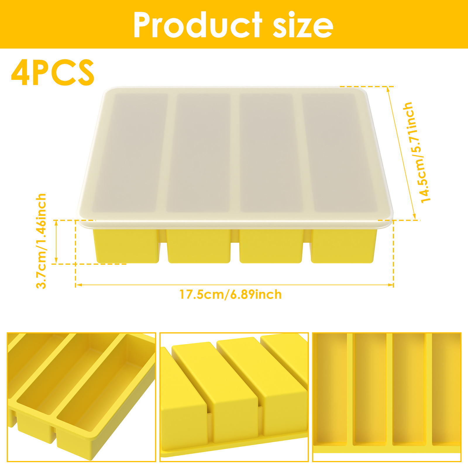 4 Pcs Silicone Freezer Molds E - огляд і ціна Meal Prep Easy