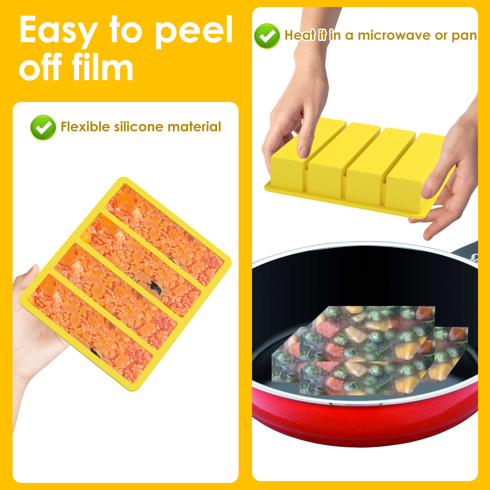 4 Pcs Silicone Freezer Molds E - огляд і ціна Meal Prep Easy