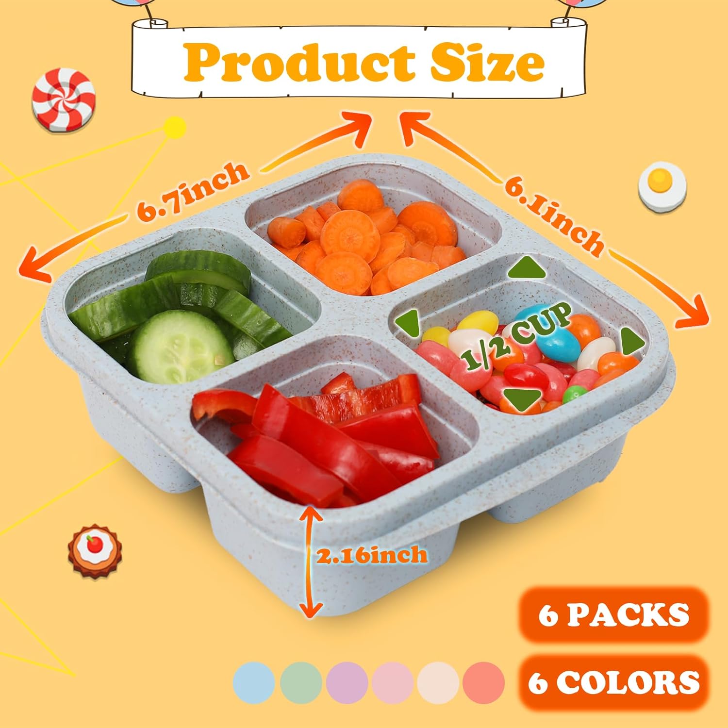 4 Compartment Snack Containers - огляд і ціна Meal Prep Snacks For Toddlers