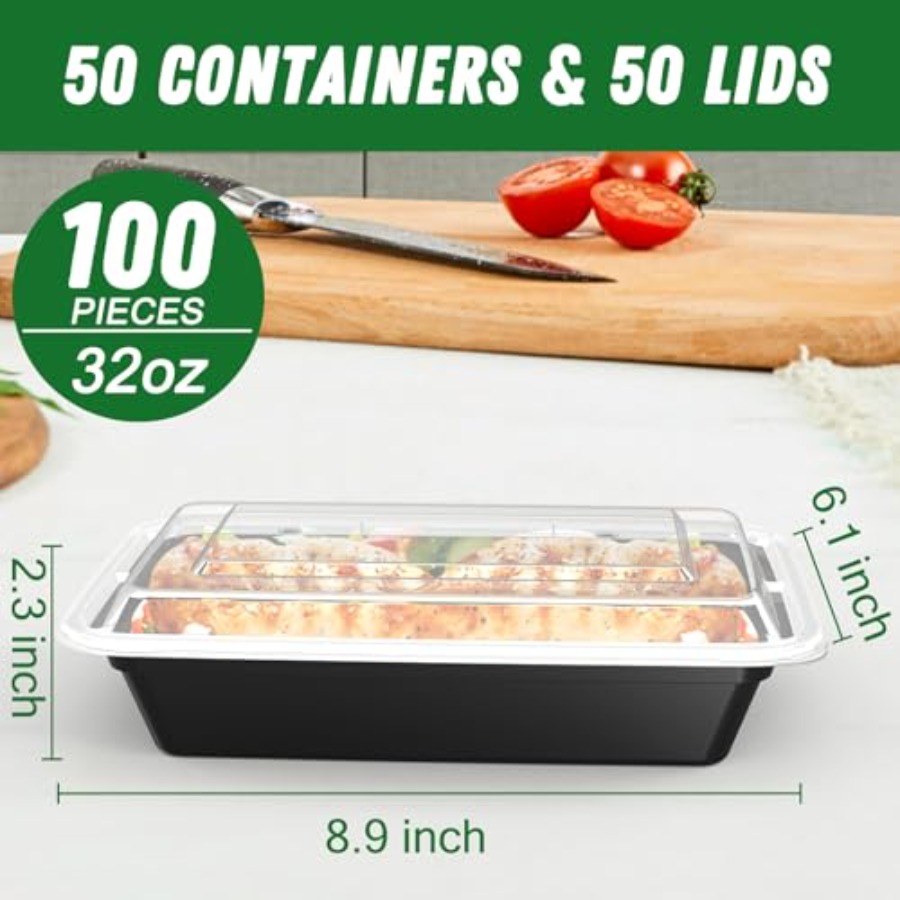 50 Pack 100-Piece 32 oz Meal P - огляд і ціна Meal Prep Easy