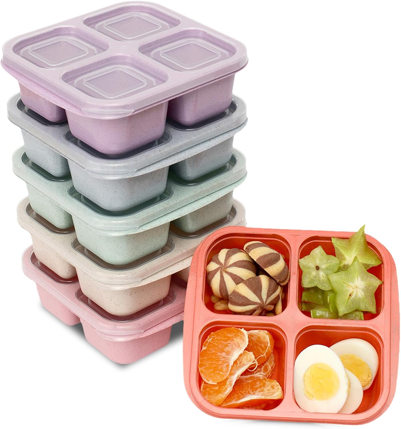 6 Pack Snack Containers, 4 Com - огляд і ціна Meal Prep Snacks For Toddlers