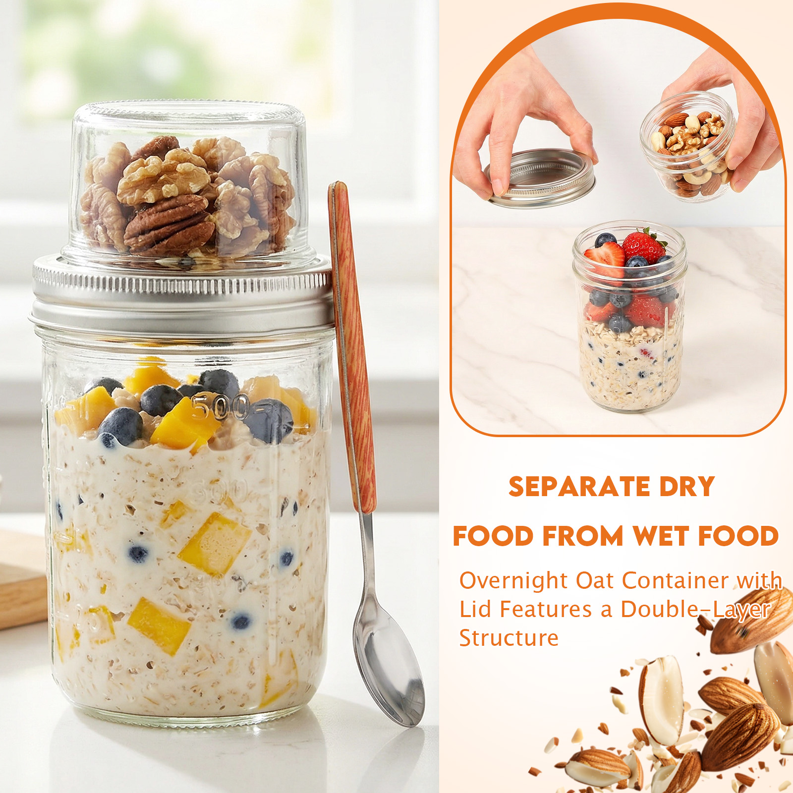 4 Sets Overnight Oats Containe - огляд і ціна Meal Prep Yogurt