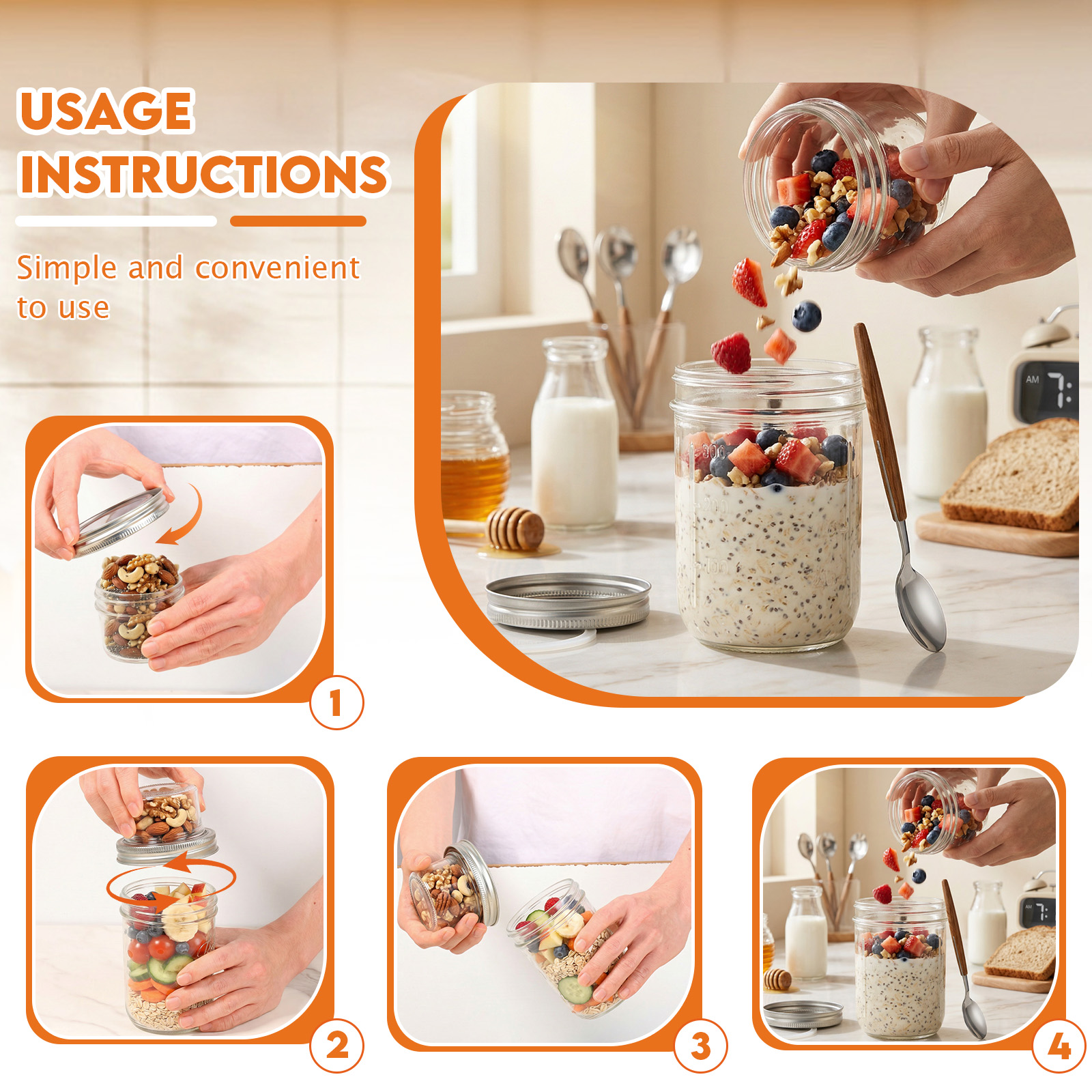 4 Sets Overnight Oats Containe - огляд і ціна Meal Prep Yogurt